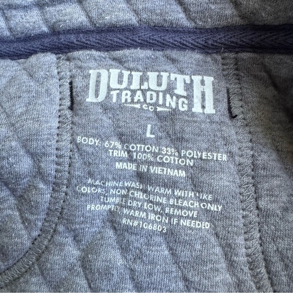 Duluth Trading Quilted Quarter Zip Sweatshirt Blue Men’s L - Picture 6 of 6